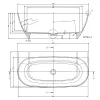 Wanna przyścienna z konglomeratu Lugo 160 x 80 biała